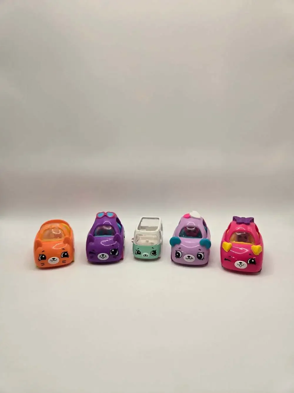 Lot of 5 Shopkins Cutie Cars Miniature Toy Vehicles